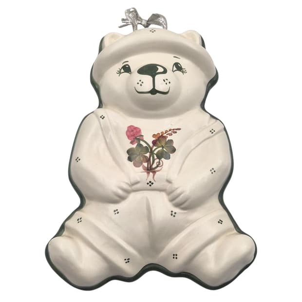90s 이탈리아 핸드 포셀린 테디베어 벽걸이