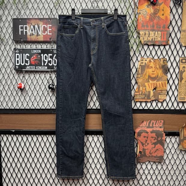 리바이스 505 데님 팬츠 레귤러 스트레이트 핏 진청