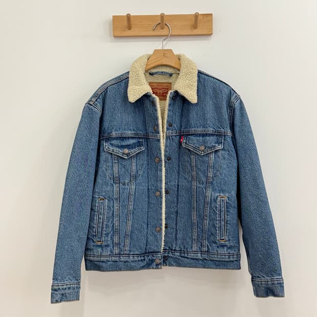 리바이스 우먼즈 데님 쉐르파 양털 중청