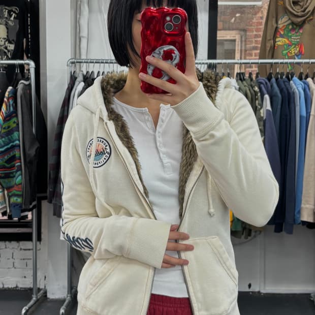 홀리스터 화이트 후드집업