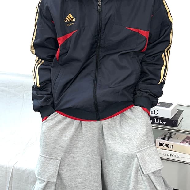 아디다스 올드스쿨 프로페셔널 골드 트랙탑 바람막이 XL