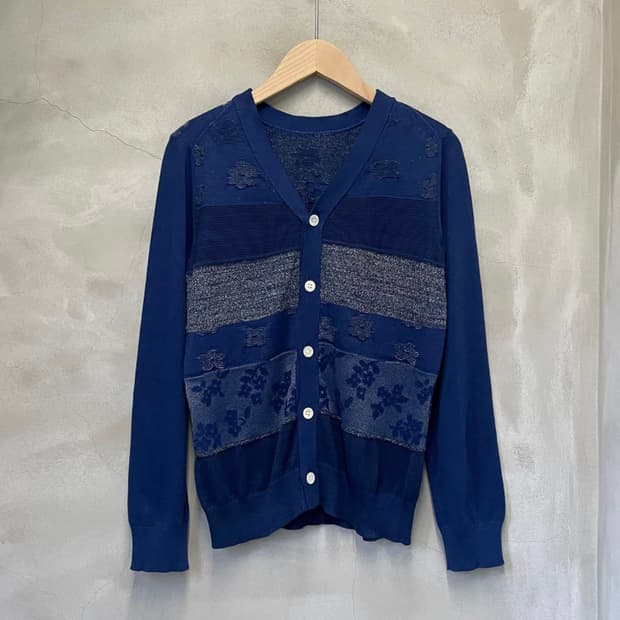 꼼데가르송 트리콧 가디건 블루