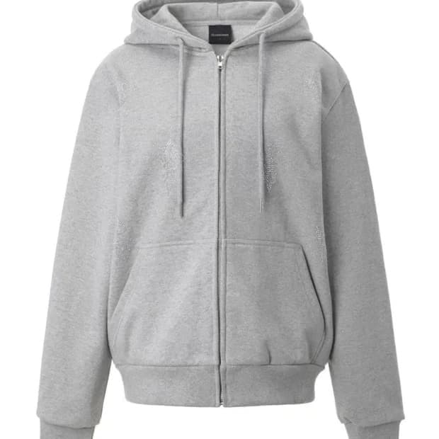 쓰리타임즈 쥬얼 후드집업 그레이