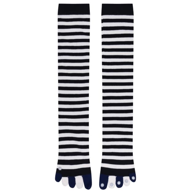 코이세이오 STRIPE FIVE-TOE SOCKS BLACK