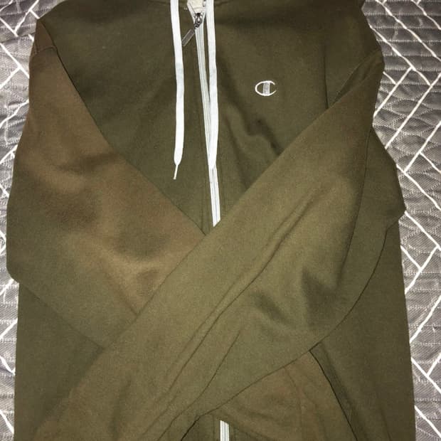 챔피온 후드집업 올리브색