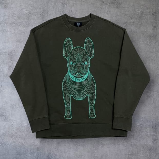 라이프워크 라독 빅로고 카키 맨투맨