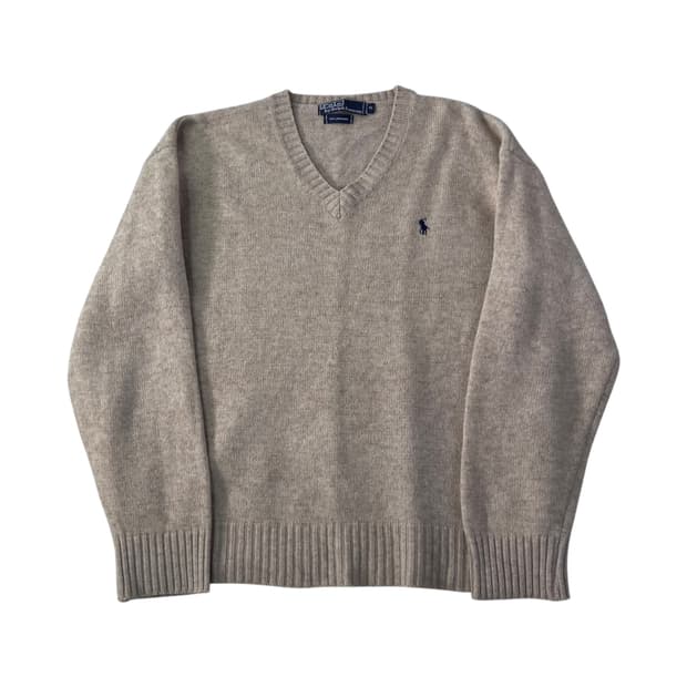 100 폴로 랄프로렌 램스울 브이넥 니트