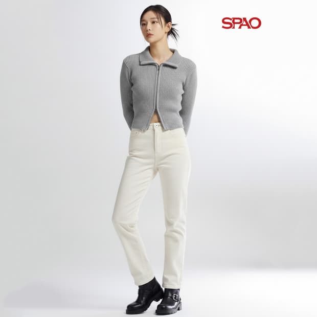 스파오 기모 코튼팬츠 일자바지