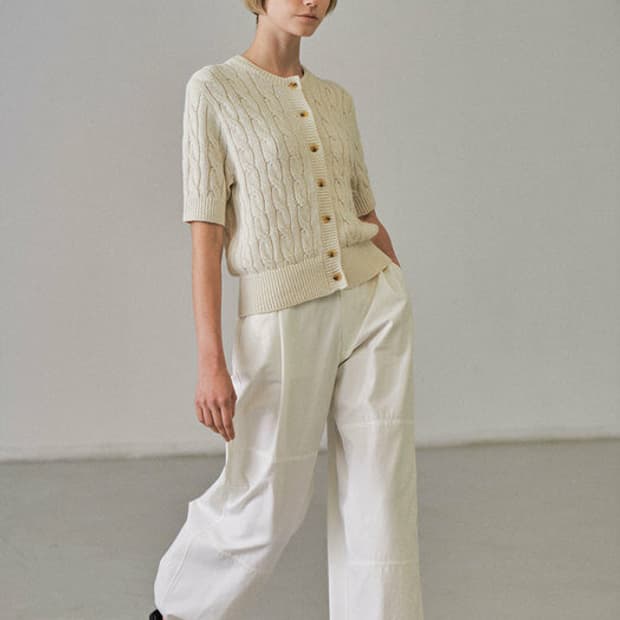 파사드패턴 코튼 워크팬츠 오프화이트