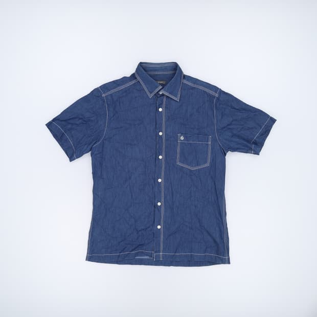 100 인디언핑크 반팔 데님셔츠 0424H1