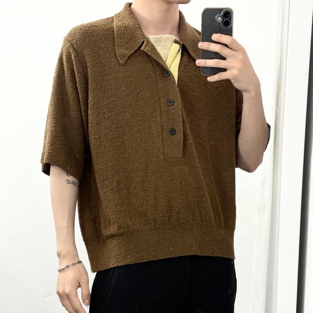 토가 비릴리스 부클 니트 폴로 반팔 티셔츠