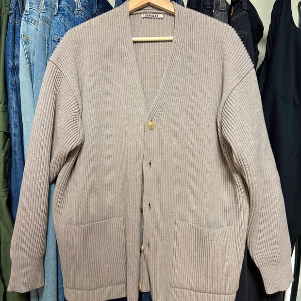오라리 립 니트 빅 가디건 3사이즈 auralee
