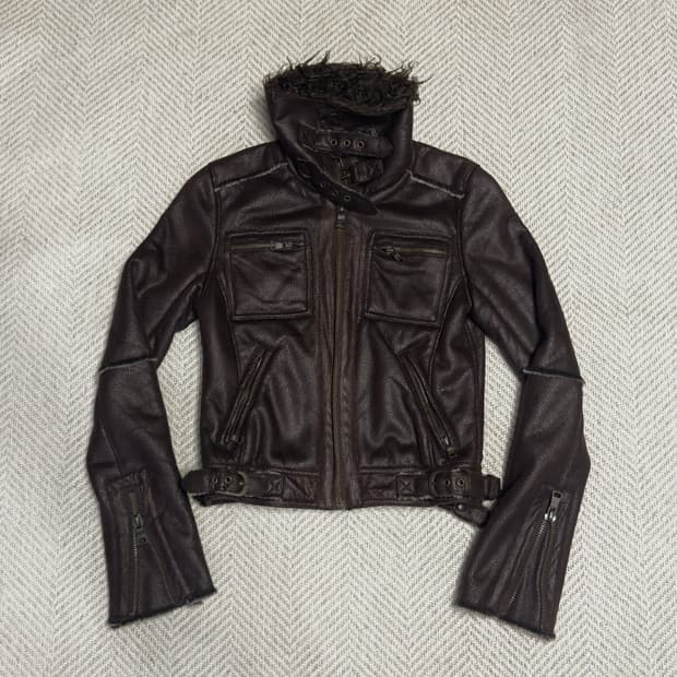 Vintage 하이넥 다크브라운 자켓