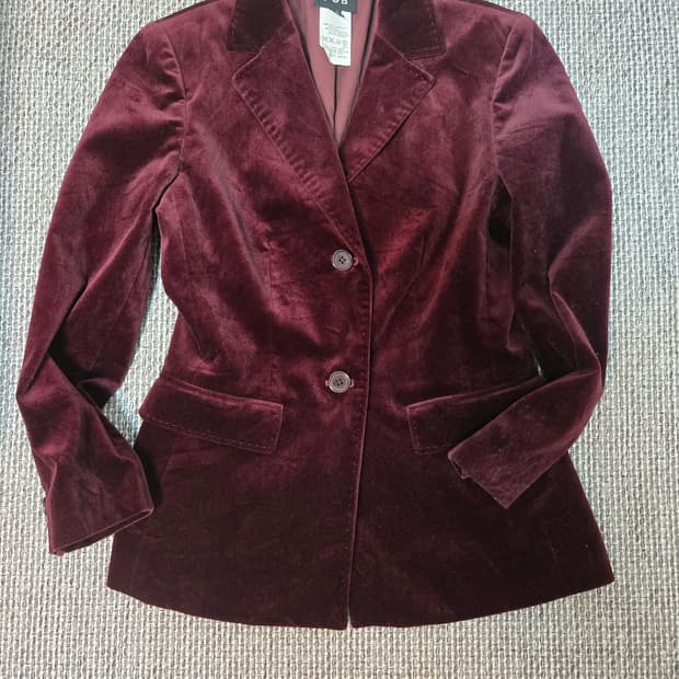 ICB Burgundy Velvet Blazer (Made in Japa