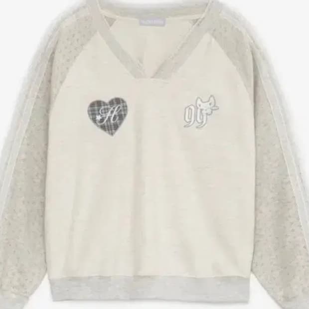 허그유어스킨 hugyourskin 패치 브이넥 레글런 티