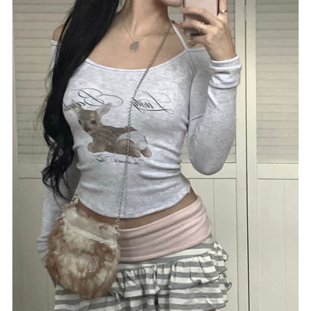 Lusty Bambi tshirt + stripe cancan skirt