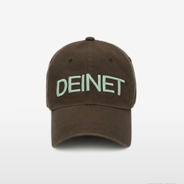 다이닛 새상품 DEINET WASHED LOGO CAP IN BROWN