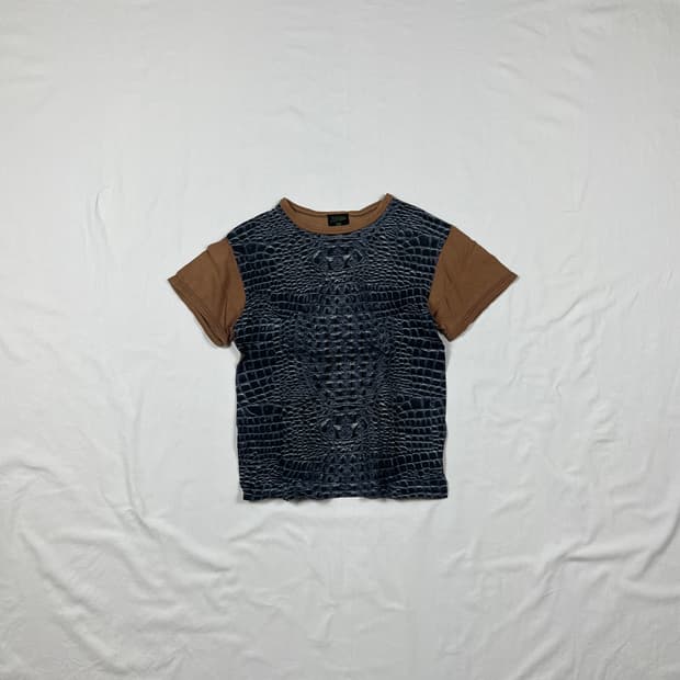 90‘s 장폴고티에 가죽 프린팅 반팔티셔츠