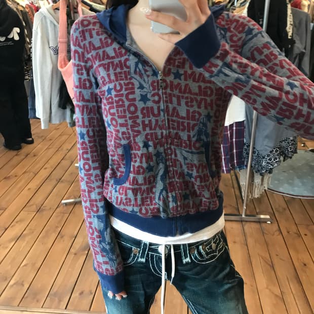 히스테릭글래머 스타 후드집업