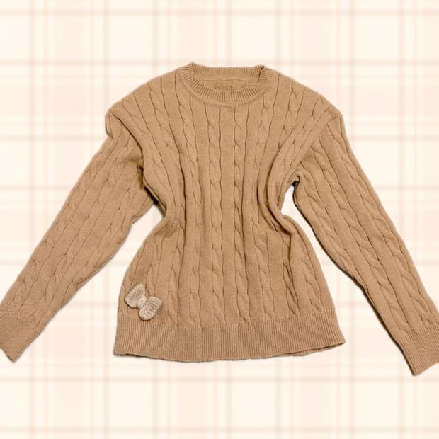 라떼갸루 리본 니트 