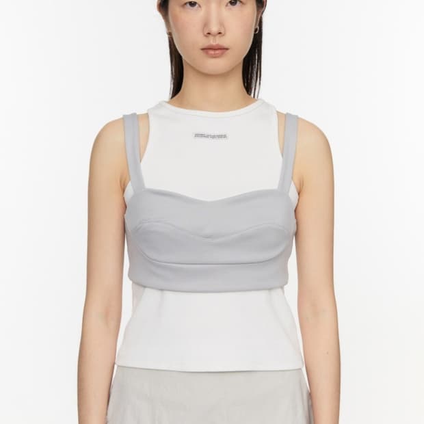 포티 LAYERED WIDE BRA TOP (GREY)