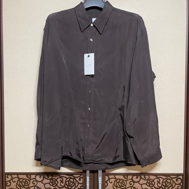 유스 Blind Buttoned Cupro Shirt 다크 브라운