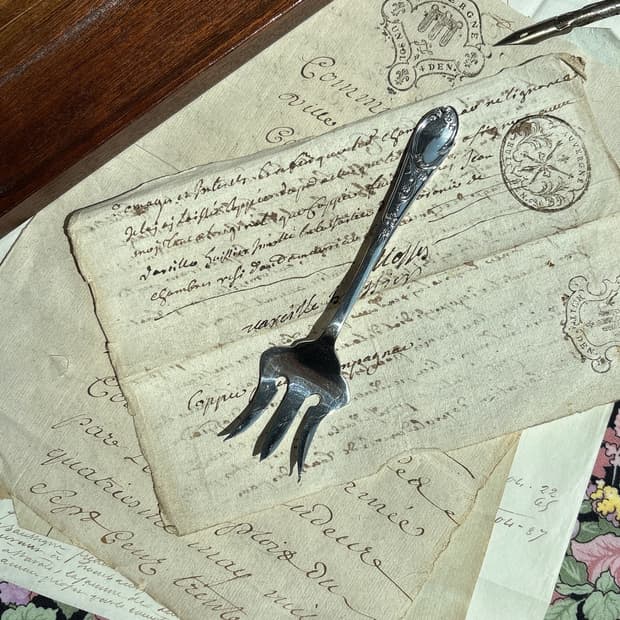 영국 앤틱 실버플레이트 브레드포크