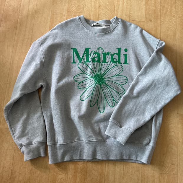 마르디메크르디 플라워마르디 맨투맨 그레이그린