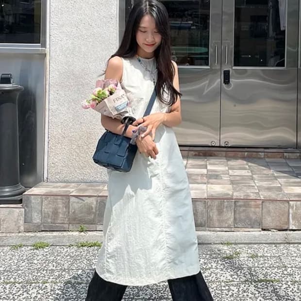 모어렌 바스락 나시 레이어드 원피스 여름