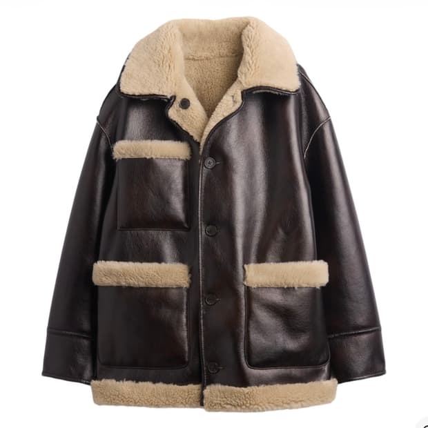 새상품) 갭 x 샌디리앙 콜라보 비건 레더 무스탕