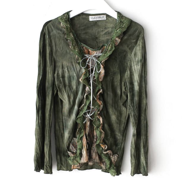 tie-dye lace long sleeve 