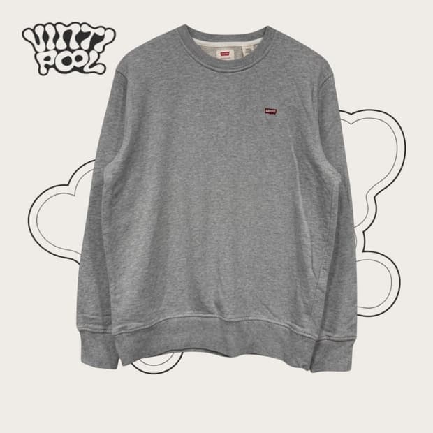 리바이스 스몰로고 그레이 맨투맨 M