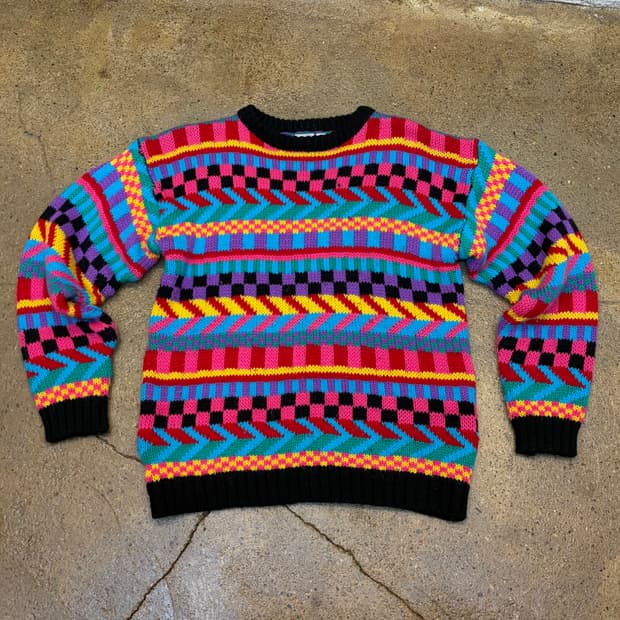 90s USA 빈티지 패턴 니트