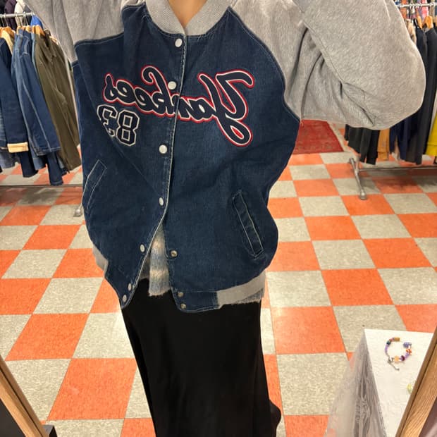 데님 바시티자켓