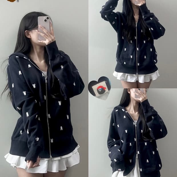 베이프 파이렛 스컬 후드집업
