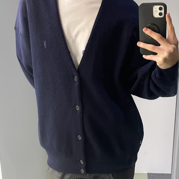 입생로랑 90's YSL 로고 가디건