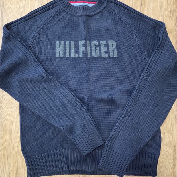 타미힐피거 빅로고 니트 L