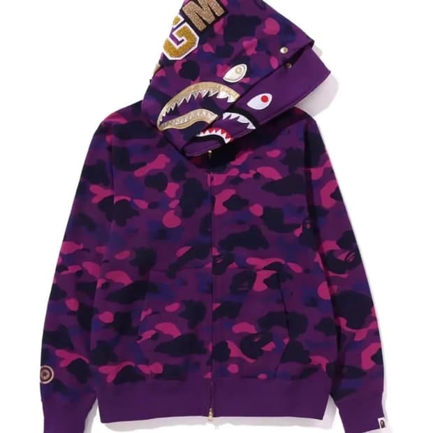 베이프 더블샤크후드 퍼플 보라 새상품