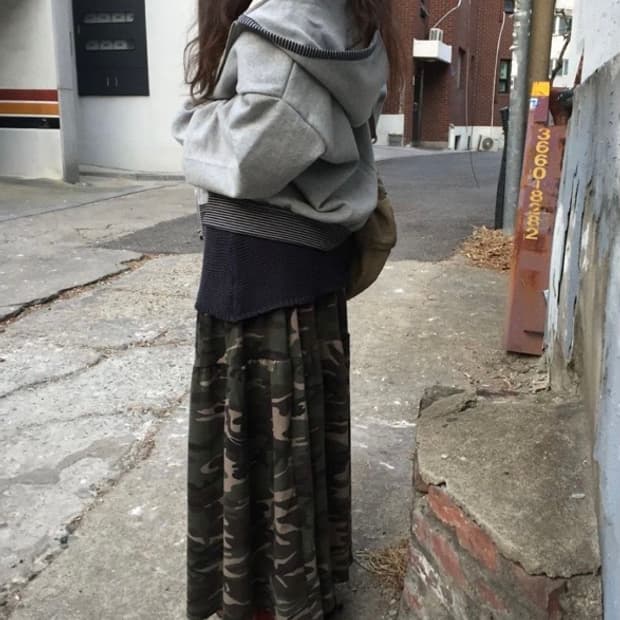 모래하우스 밀리터리 스커트