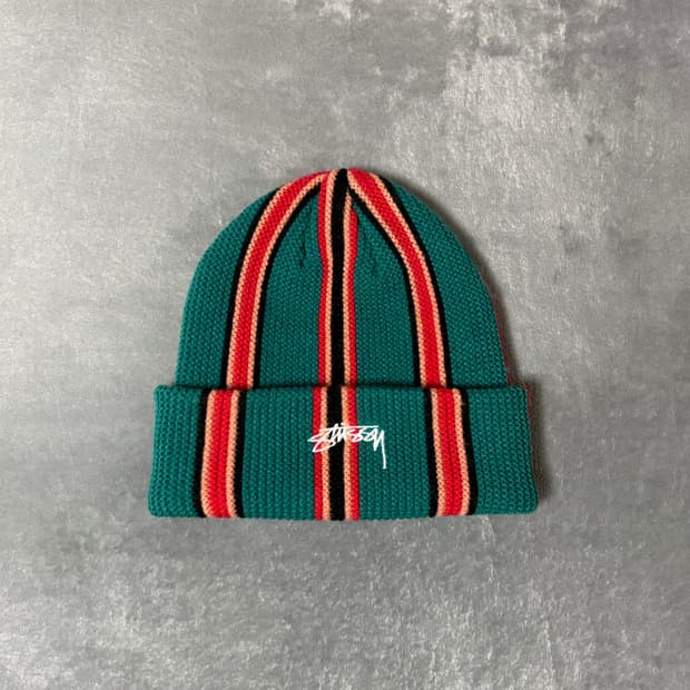 스투시 버티칼 스트라이프 비니