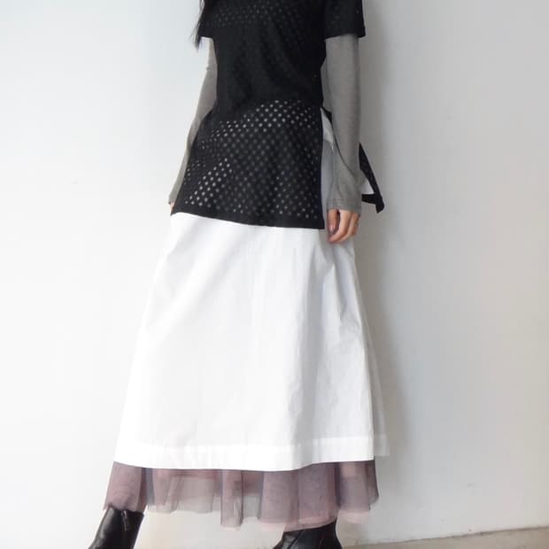 Grid pattern see - through top / black