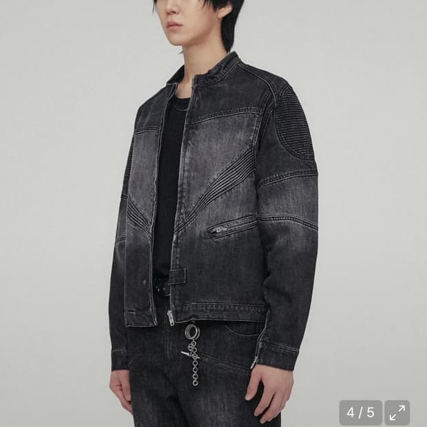 미나브 크러쉬 바이커 데님 자켓 블랙 L