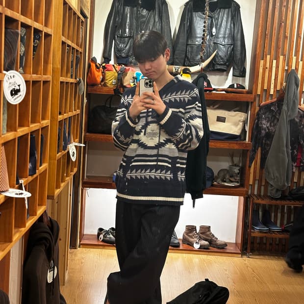 노르딕 니트 후드