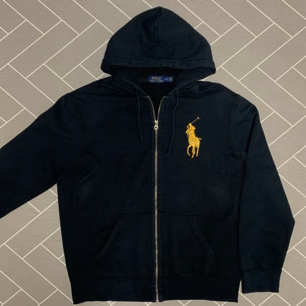 폴로 빅포니 후드집업 블랙