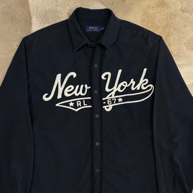 L 폴로랄프로렌 뉴욕 블랙 옥스포드 셔츠