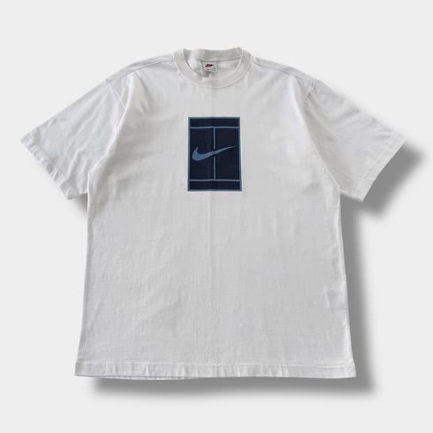 나이키 오버핏 90‘s 챌린지 코트 빅로고 하프티셔츠