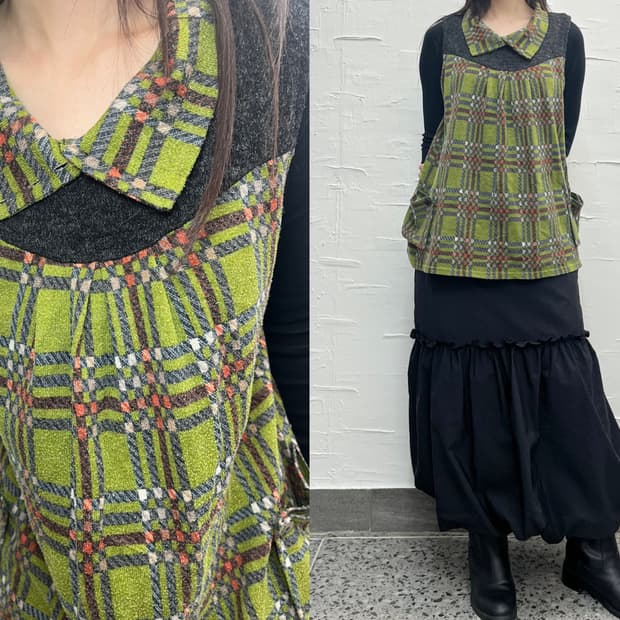 Check pattern vest