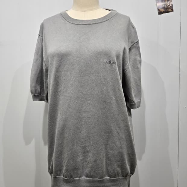 아르마니 반팔 니트 티셔츠 그레이