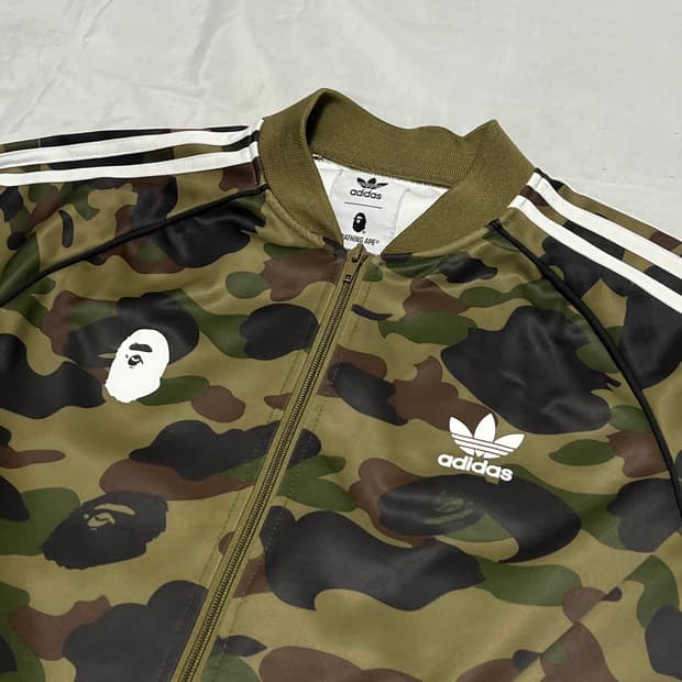 XL 베이프 x 아디다스 로고 녹계 져지