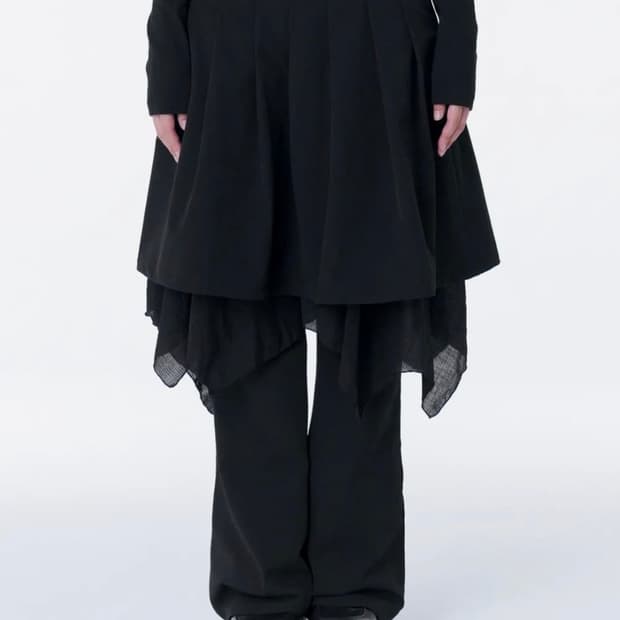 미세키서울 Layered skirt pants set BLACK 2